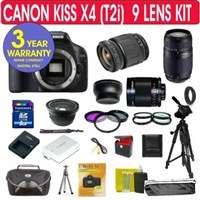 Canon EOS KISS X4 (T2i) Digital SLR Camera + 9 Lens Kit  