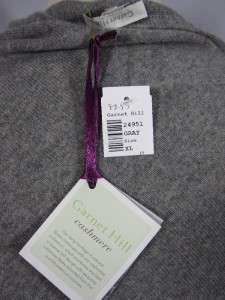 GARNET HILL NWT 100% Cashmere Asymmetrical Pullover Sweater GRAY 