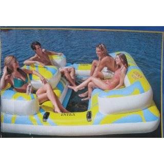   Oasis Inflatable Island Seats 4 People with Mesh Floor and Step Ladder