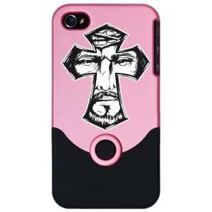   iPhone 4 or 4S Slider Case Pink Jesus Christ in Cross 