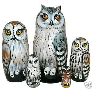  Owls on Russian Nesting Dolls 