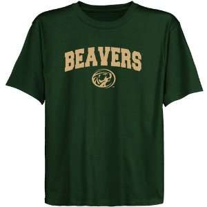  Bemidji State Beavers Youth Forest Green Logo Arch T shirt 