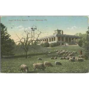   ca. 1911 : sheep by Mansion House in Druid Hill Park ca. 1911: Home