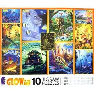 Glow IN THE DARK 10 Fantasy Art Multi Pack Puzzle Box Set