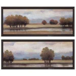 Set of Two Lazy River I and II 35 Wide Framed Wall Art:  