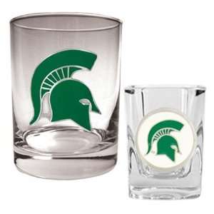  Michigan State University Rock Glass & Shot Glass Set 