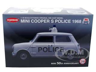 Brand new 1:18 scale diecast 1968 Mini Cooper S Police Mini 50th 