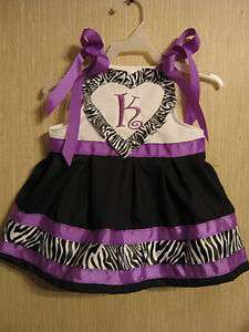 Monogram Black Purple Ribbon Zebra Heart Valentine Casual Sweet Dress 