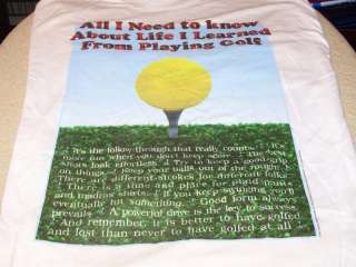 Life Lessons Learned From Playing GOLF T Shirt LG New  
