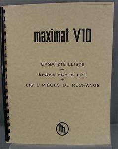EMCO Maximat V10 Spare Parts Manual  