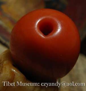 Wonderful Nice Amazing Old Antique Tibetan Gem Pure Coral Bead Plummet 