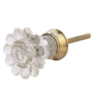  Clear w/Clear Center Trumpet Petal Knob/Drawer Pull: Home 