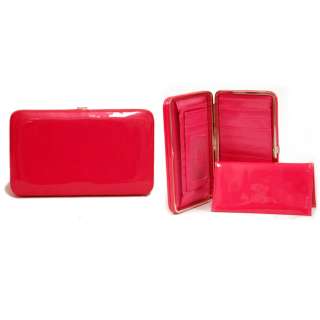 Plain extra thick frame checkbook wallet red  