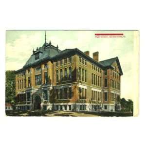  High School Jacksonville Illinois Postcard 1910 