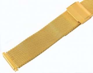 APOLLO 18mm 19mm 20mm Gold Tone Mesh Watch Bracelet Strap  