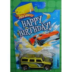  : Hot Wheels Happy Birthday Cars HUMMER H2 yellow green: Toys & Games