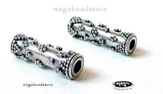 Bali STERLING SILVER 925 Handmade Long Tube Bead B29  