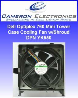 Dell Optiplex 760 Mini Tower Case Cooling Fan with Shroud P714F YK550