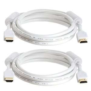  Cmple   2 Pack of 6FT White PREMIUM HIGH SPEED HDMI CABLE 