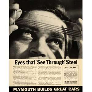   Ad Plymouth Chrysler Steel Cars Automobile Dodge   Original Print Ad