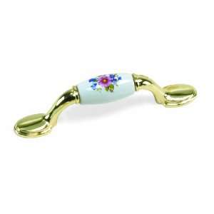  3 CTC Flowers White Polished Brass Pull: Home Improvement