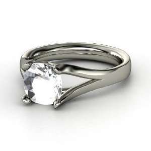   : Enrapture Ring, Cushion Rock Crystal Sterling Silver Ring: Jewelry