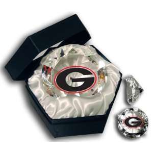  Georgia U Logo On A 4 Diamond Glass. Jewelry Box Included 