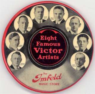 EIGHT FAMOUS VICTOR ARTISTS Advertising POCKET MIRROR  