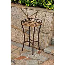 Valencia Resin Wicker/ Steel Square Plant Stand  Overstock