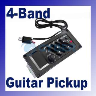 New 4 Band EQ Acoustic Guitar Pre Amp Piezo plus Pickup  