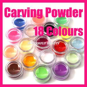 18 color Nail Art Sculpture Carving Acrylic Powder L21  