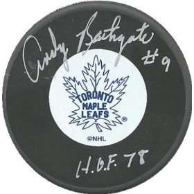  Andy Bathgate Signed Puck   )