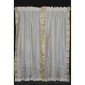 Cream 84 inch Rod Pocket Sheer Sari Curtain Panel Pair (India 