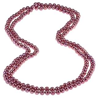 Freshwater Raspberry Pearl 64 inch Endless Necklace (8 9mm 