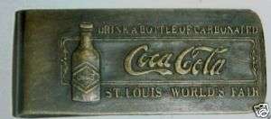 COKE COCA COLA MONEY CLIP 1904 ST. LOUIS WORLDS FAIR  