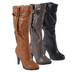   Womens Humble 01 Buckle Accent Mid calf Boots  