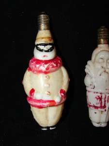 Vintage/Antique Christmas Santa & Joker? Milk Glass Light Bulb  