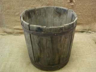 Vintage 1800s Wood & Metal Mop Bucket  Barrel Antique  