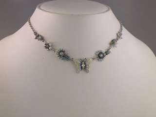 Clear Crystal Flower Butterfly Necklace Earrings s0822  