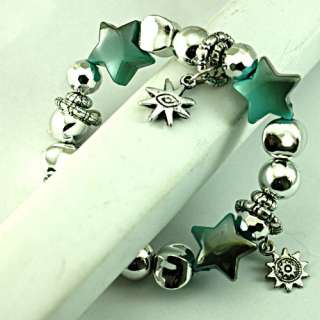   Stretch Star Beads Dangle Bangle Charm Bracelet Fashion Jewelry  