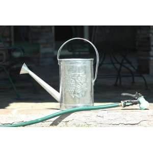  Large Galvanized Watering Can with Embossed Grape Pattern 