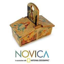   Angelical Charm Decoupage Sewing Box Basket (Mexico)  