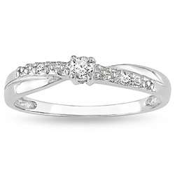 10k White Gold Diamond Promise Ring (K L, I2 I3)  Overstock