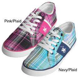 Beverly Hills Polo Womens Backshot Plaid Sneakers  