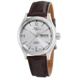 Ball Mens Engineer II Ohio Automatic Brown Leather Strap Watch 