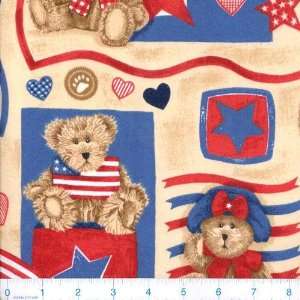  45 Wide Flannel Boyd Bear Patriotic Bear Fabric By The 