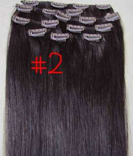 AAA+20~26 Remy Human Hair 17pcs Clips In Extensions 8Pcs 105g(+ 2g)