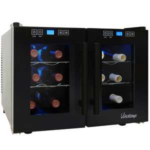 Vinotemp 12 Bottle Dual Zone Thermoelectric Wine Cooler  