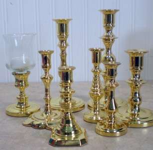 Eight Different Baldwin Brass Candlesticks Very Nice Beautiful Finish 