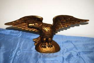 Gold Painted Cast Brass Eagle w/ 17 Wingspan M3606  